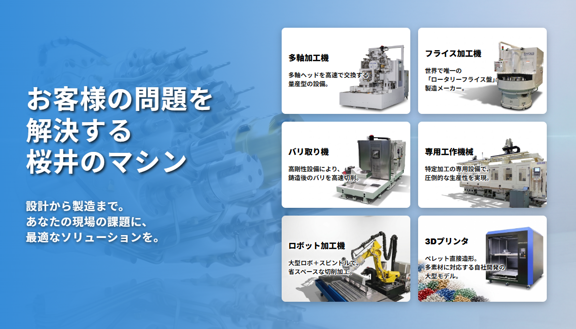 工作機械事業部サイトリニューアルのお知らせ | 株式会社 桜井製作所